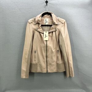 NWT Free People JKT NYC Blush Pink Leather Moto Jacket Size M